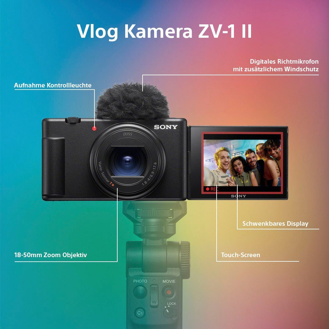 Sony Vlog-Kamera ZV-1 II 4K Ultra HD Video Systemkamera (20,1 MP, 2,7x opt. Zoom, WLAN (Wi-Fi), Bluetooth)