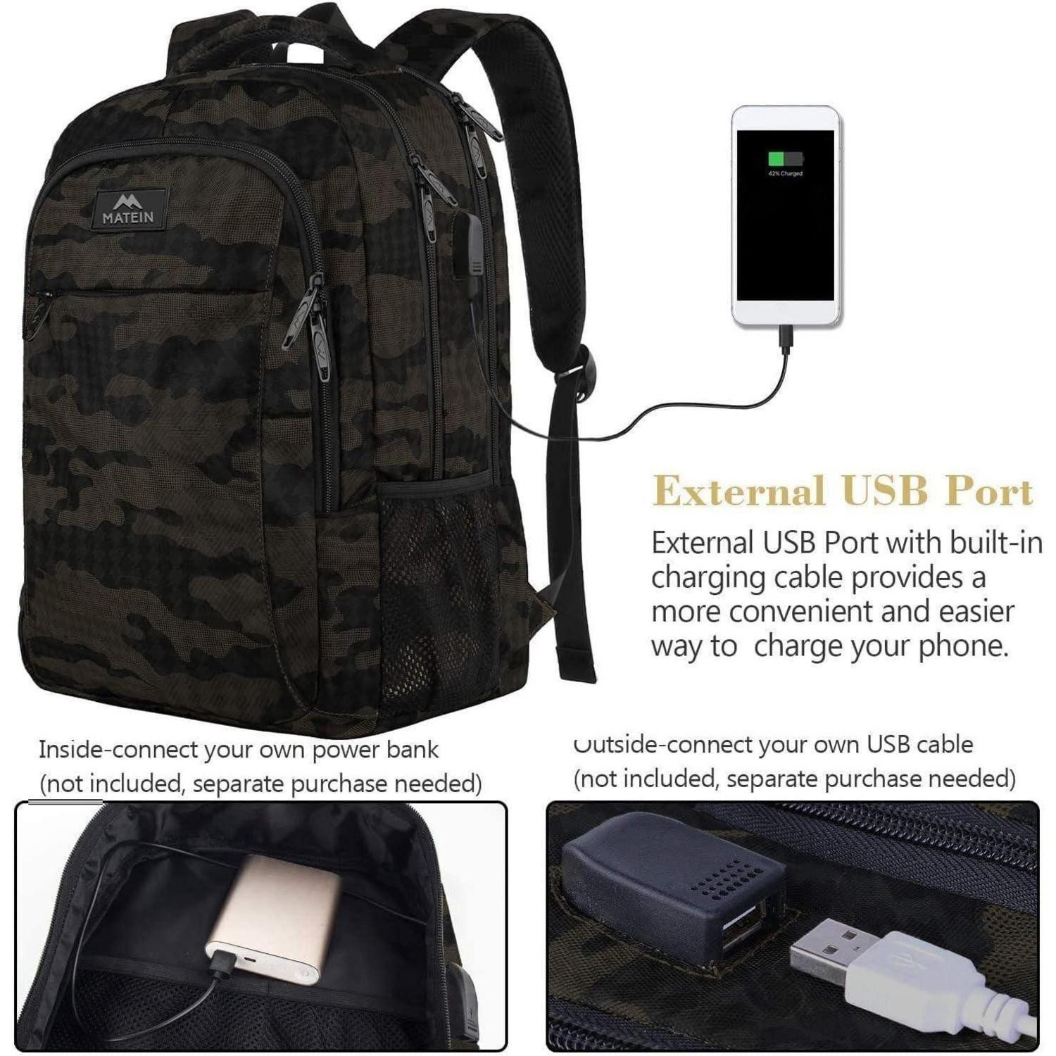 LuxusKollektion Laptoprucksack Laptop Rucksack 15,6 Zoll USB-Ladeanschluss Notebook Wasserdicht