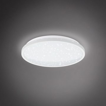 B.K.Licht Deckenleuchte LED Deckenlampe 4.000K Sternenhimmel ultraflach - BKL1517, LED fest integriert, Neutralweiß, 4,2 cm Ø28 cm indirektes Licht Backlight weißer Rahmen