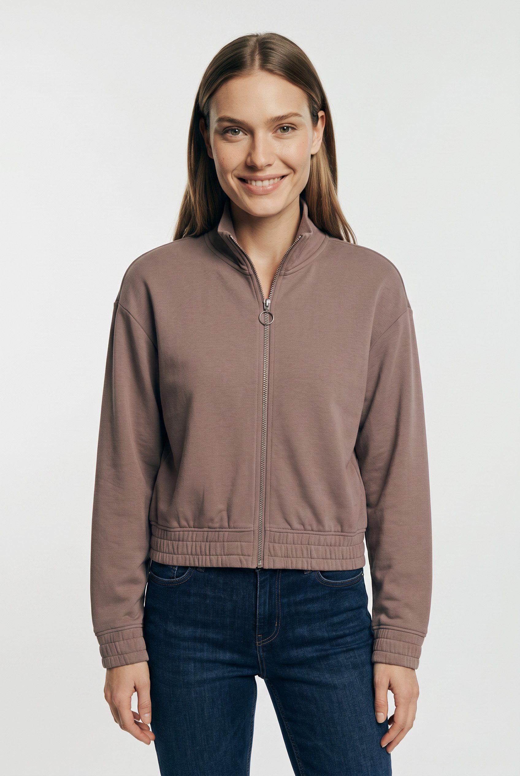TOM TAILOR Sweatjacke mit Stehkragen