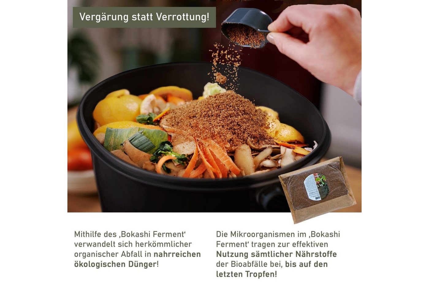 Thumbnail - skaza Exceeding Expectations Komposter Bokashi Starter Set mit 2 Eimern und Ferment, 15,3 l