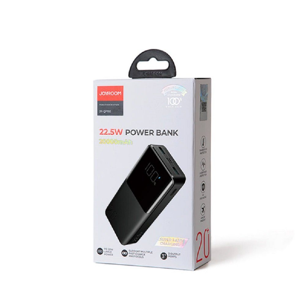 JOYROOM 22.5W PD QC3.0 AFC Externer Akku Schnell-Ladegerät schwarz Powerbank 20000 mAh – Bild 5 von 5