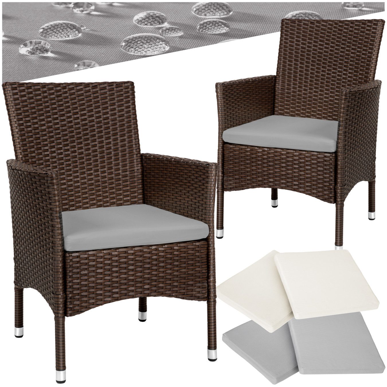tectake Rattanstuhl 2er Set Rattanstuhl (Set, günstig online kaufen