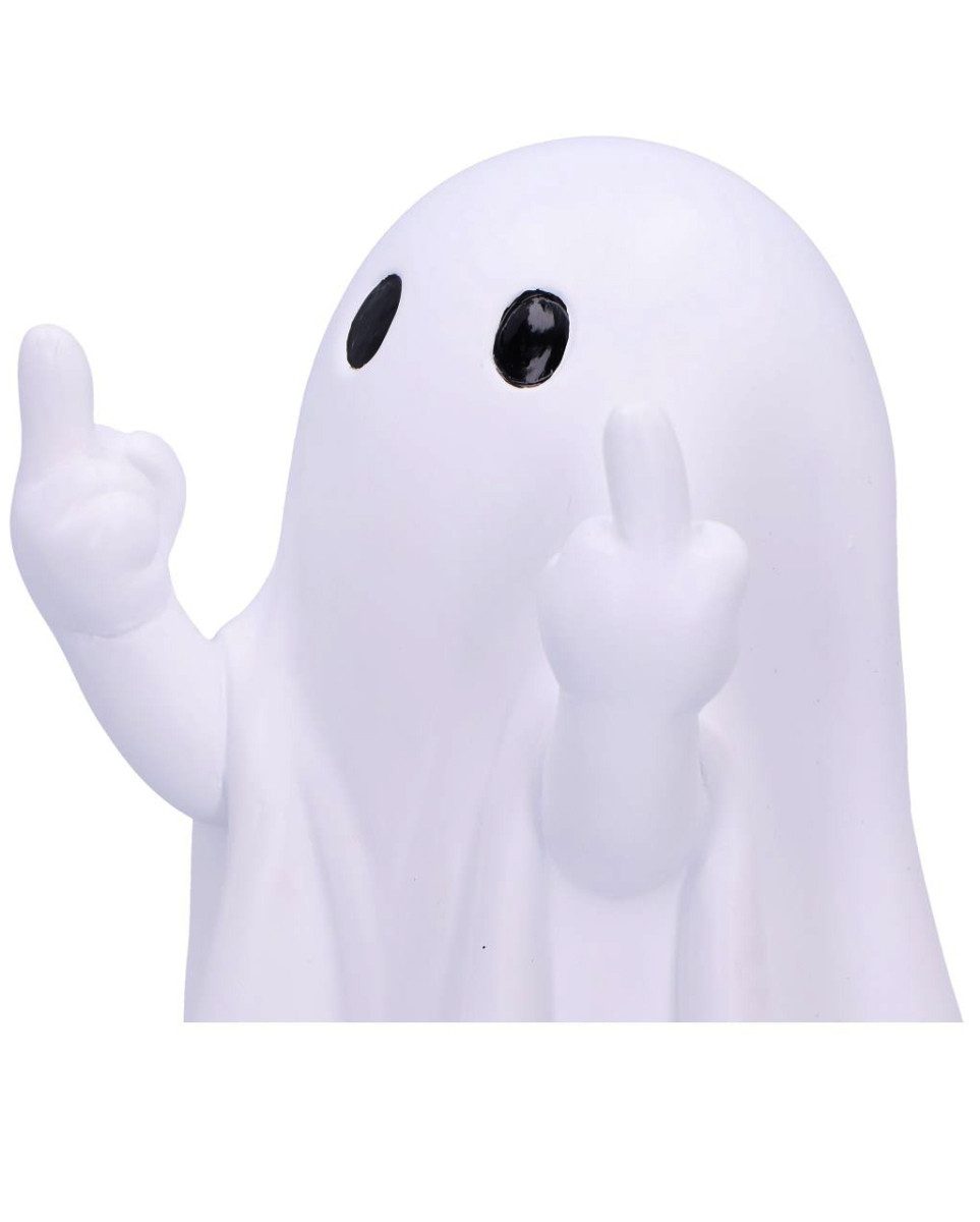 Horror-Shop Dekofigur Frecher Weißer Geist mit Mittelfinger Pose 12,5cm