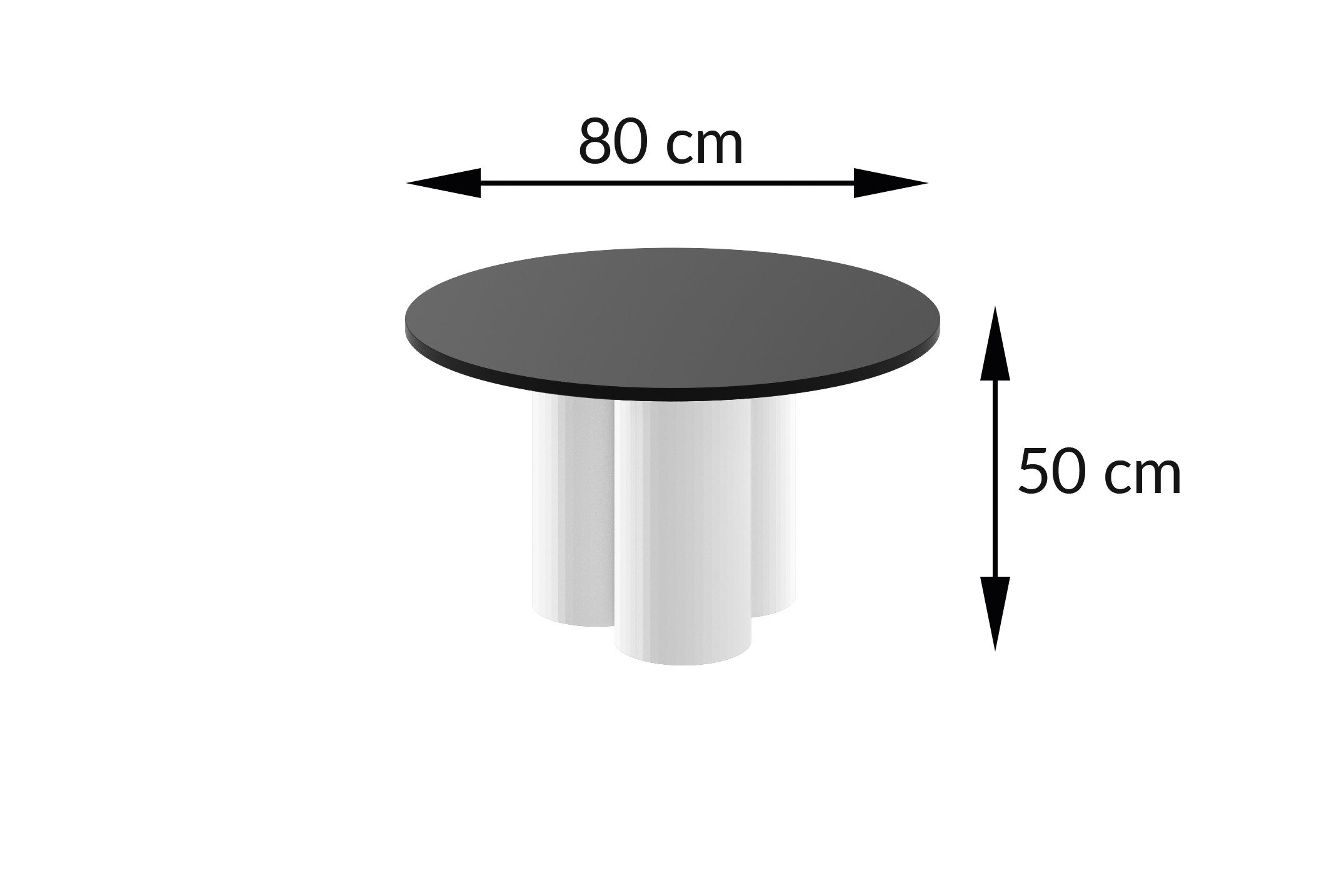 designimpex Couchtisch Design Couchtisch HRE-222 rund Hochglanz Wohnzimmer Tisch 80 x 50 cm