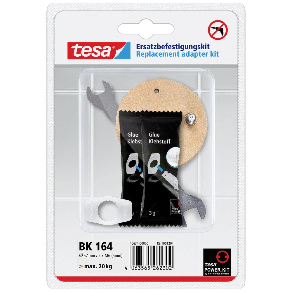 tesa Klebehaken tesa Power.Kit-Adapter Selbstklebendes Ersatzteil-Set, Metallplatte, D, (Power.Kit-Adapter)