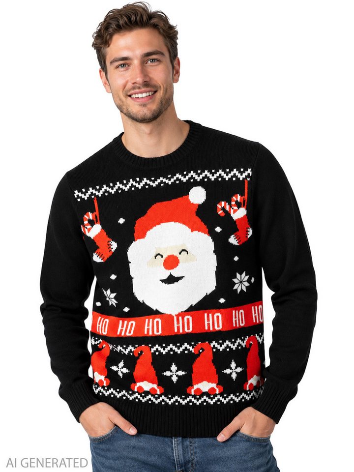 United Labels® Weihnachtspullover Weihnachtsmann – Ho ho ho