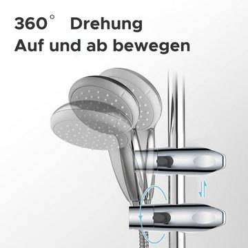 Refttenw Brausehalter Verstellbar Duschhalterung 360° Drehbarer für Φ18-25mm Schiebestange