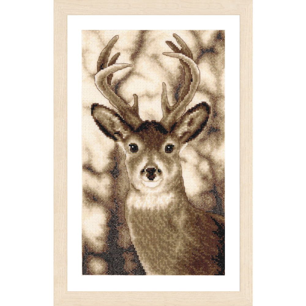 Vervaco Kreativset Vervaco Kreuzstich Stickpackung "Hirsch", Zählmuster, 18x30cm, (embroidery kit by Marussia)