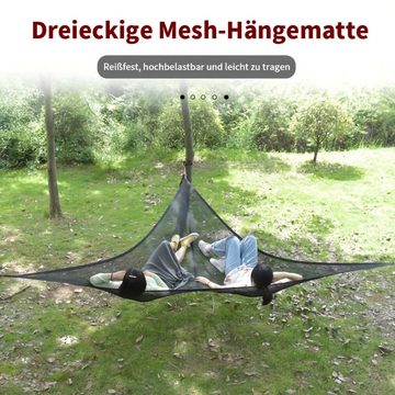 yozhiqu Hängematte Große hängende Baumhängematte für Outdoor-Camping und Wandern, Dreieckiges Camping-Baumzelt mit Luftmatratze (2,9 x 2,9 x 2,9 Meter)
