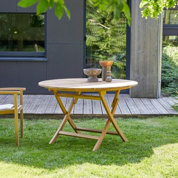 Tikamoon Garten-Essgruppe Andria Outdoor Gartenmöbel Set aus massivem Teak 2 Lehnstühle