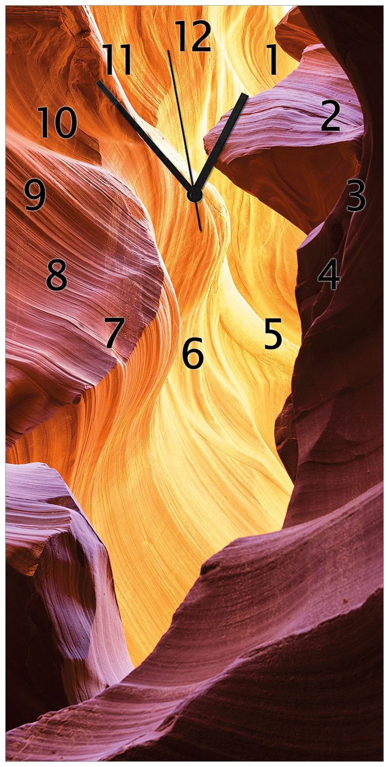 Wallario Wanduhr Schlucht aus Sandstein in Arizona Antelope Canyon (Uhr aus Acryl)