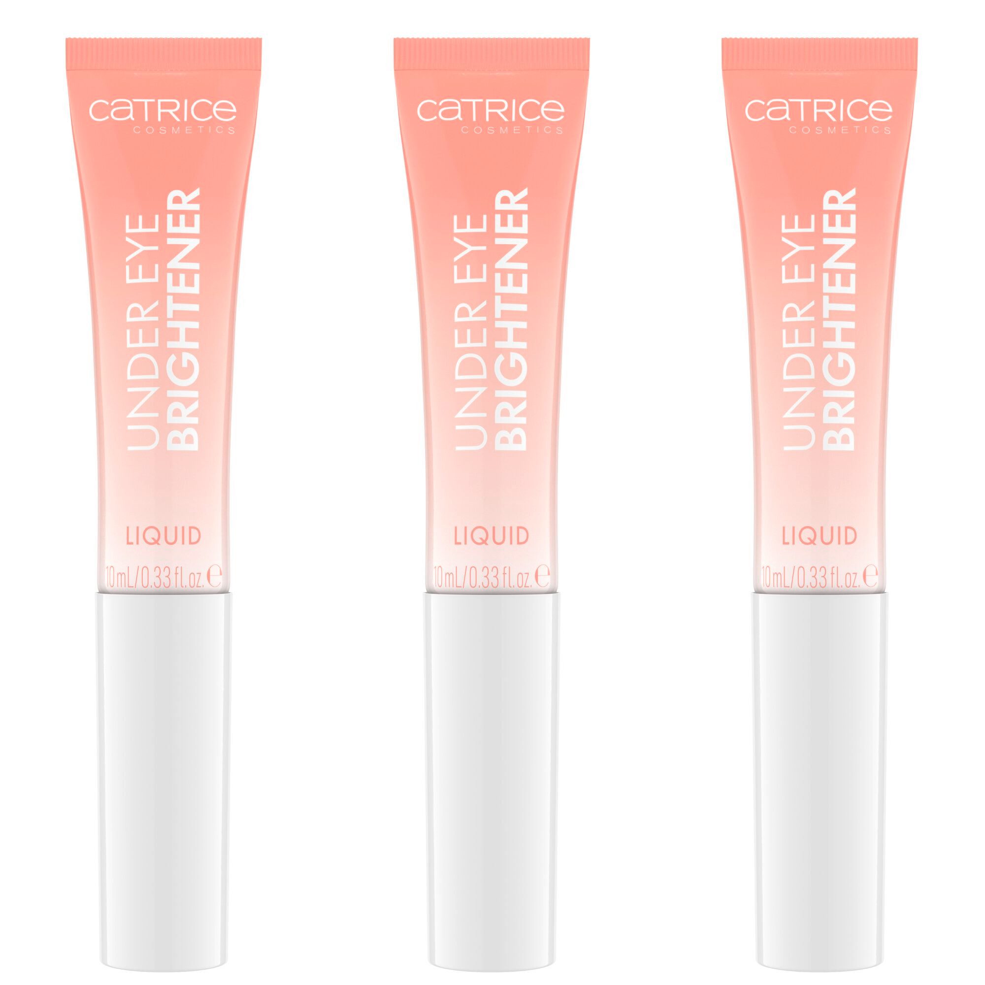 Catrice Augenpflege-Set Under Eye Brightener Liquid, 3-tlg., Roséton, aufhellend, leicht, glattes Finish