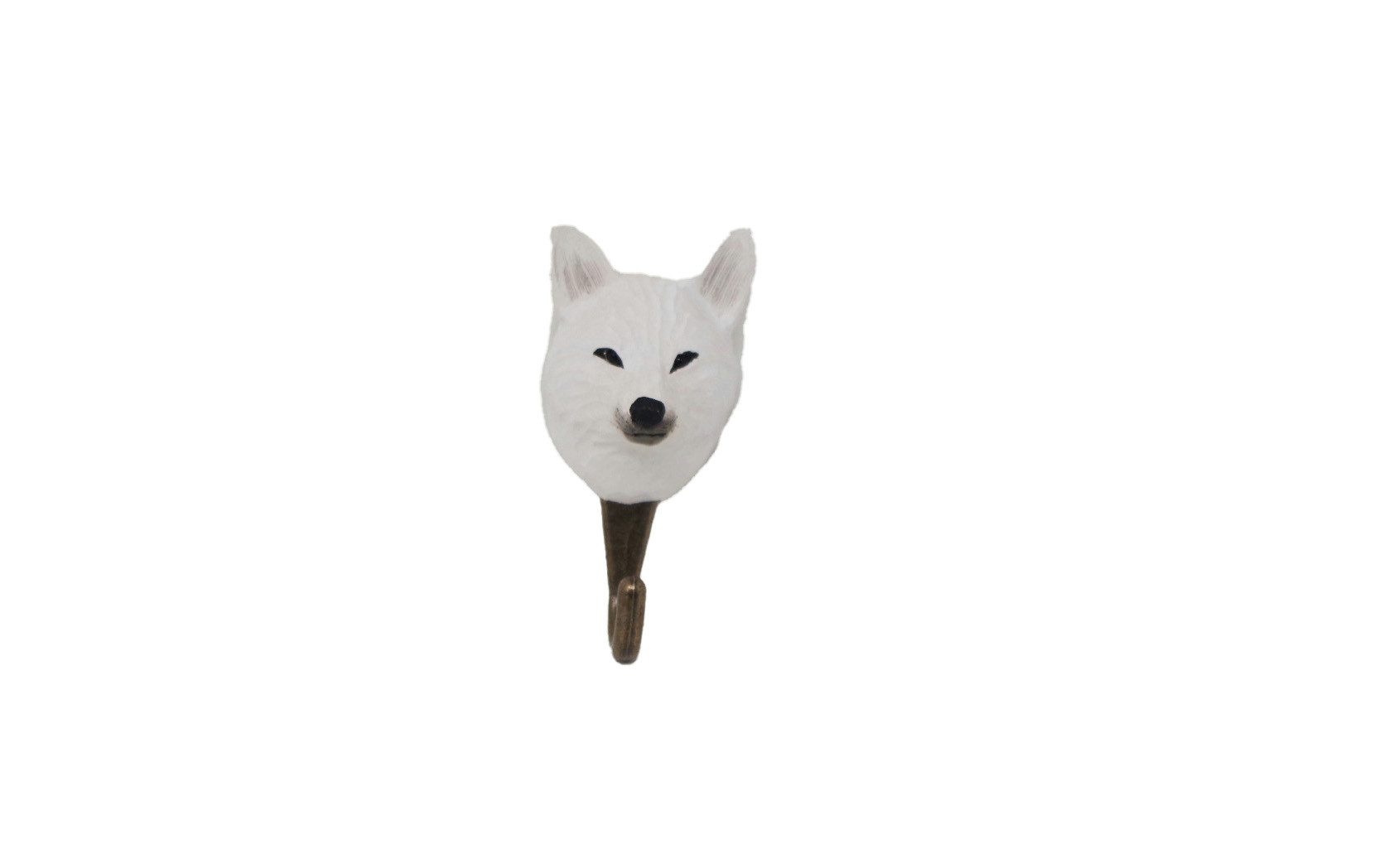 Wildlife Garden Kleiderhaken Kleiderhaken aus Holz - Polarfuchs, Tierkopf