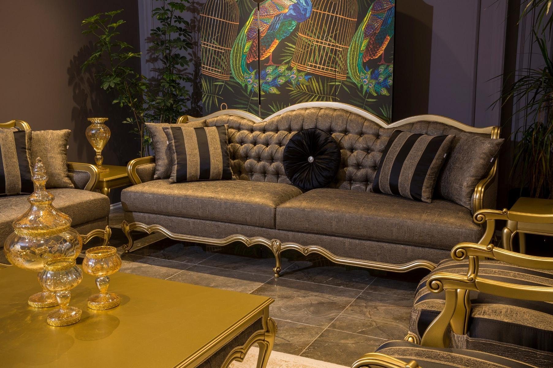 JVmoebel Sofa, Dreisitzer Luxus Sofa Couch Sitzer Sitz Sofas Design Stoff 3