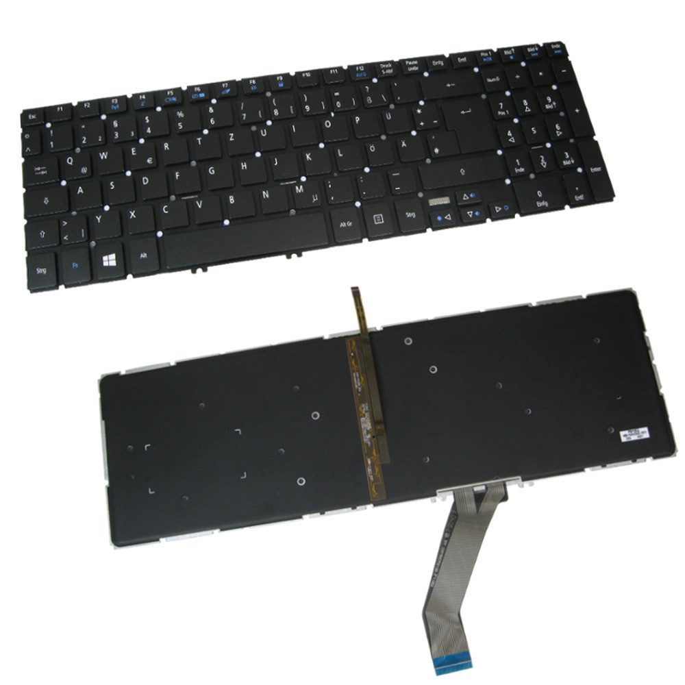 Trade-Shop Ersatz passend für Acer Aspire Nitro AEZRKR00010 MP-11F56I0-4424W Tastatur (Tasten: Deutsch, QWERTZ / Farbe: Schwarz / mit Hintergrundbeleuchtung)