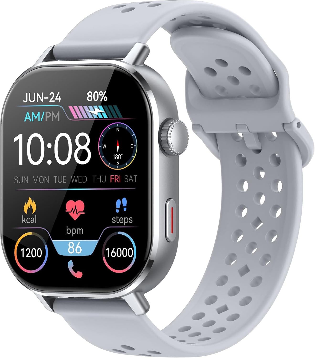 Jugeman P131 Smartwatch (5,2 cm, android ios), Multifunktionale Smartwatch mit GPS Herzfrequenz Tracking Fitness