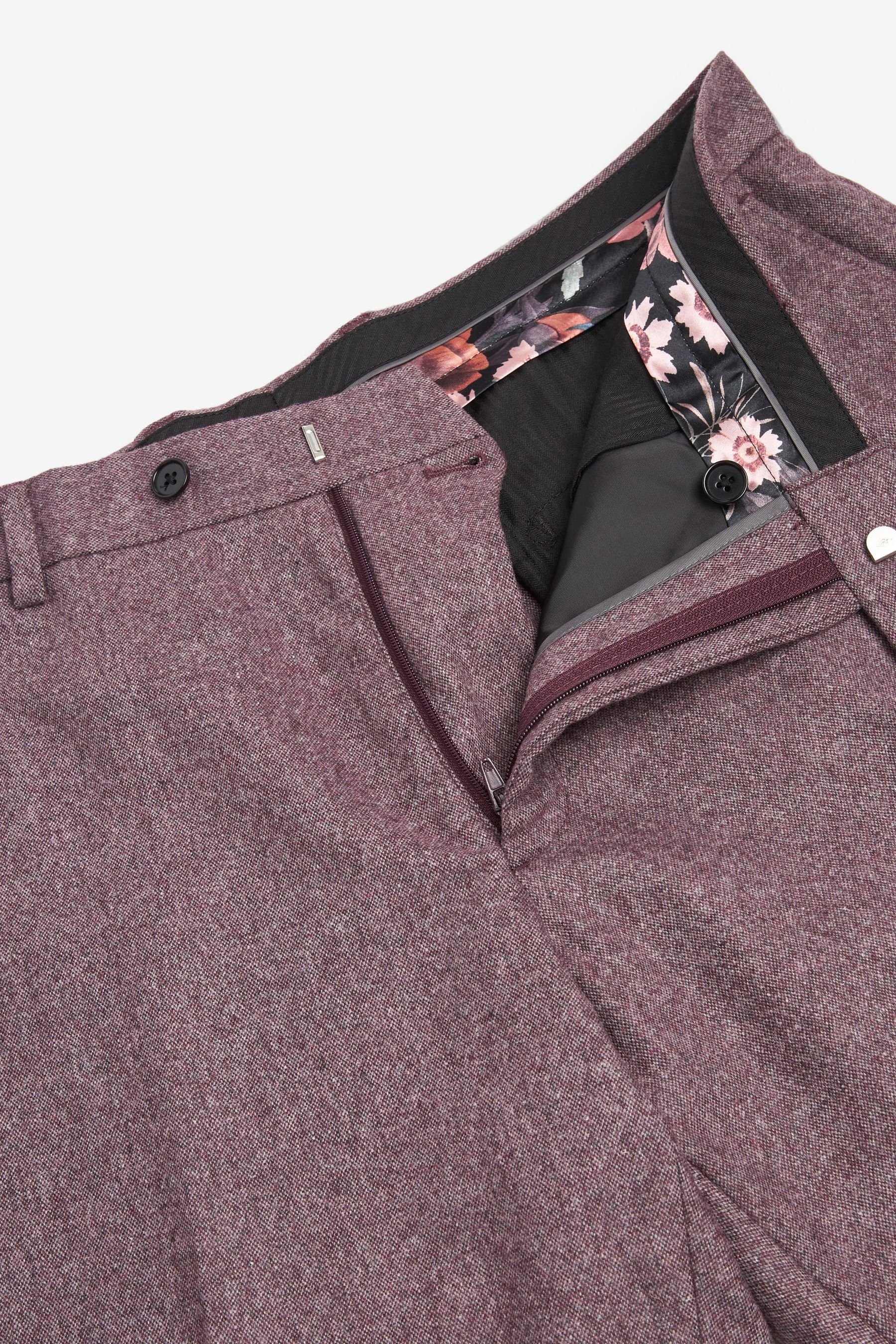 Next Anzughose Donegal-Anzug Wollmischung: Pink Fit Rose (1-tlg) Slim aus Hose
