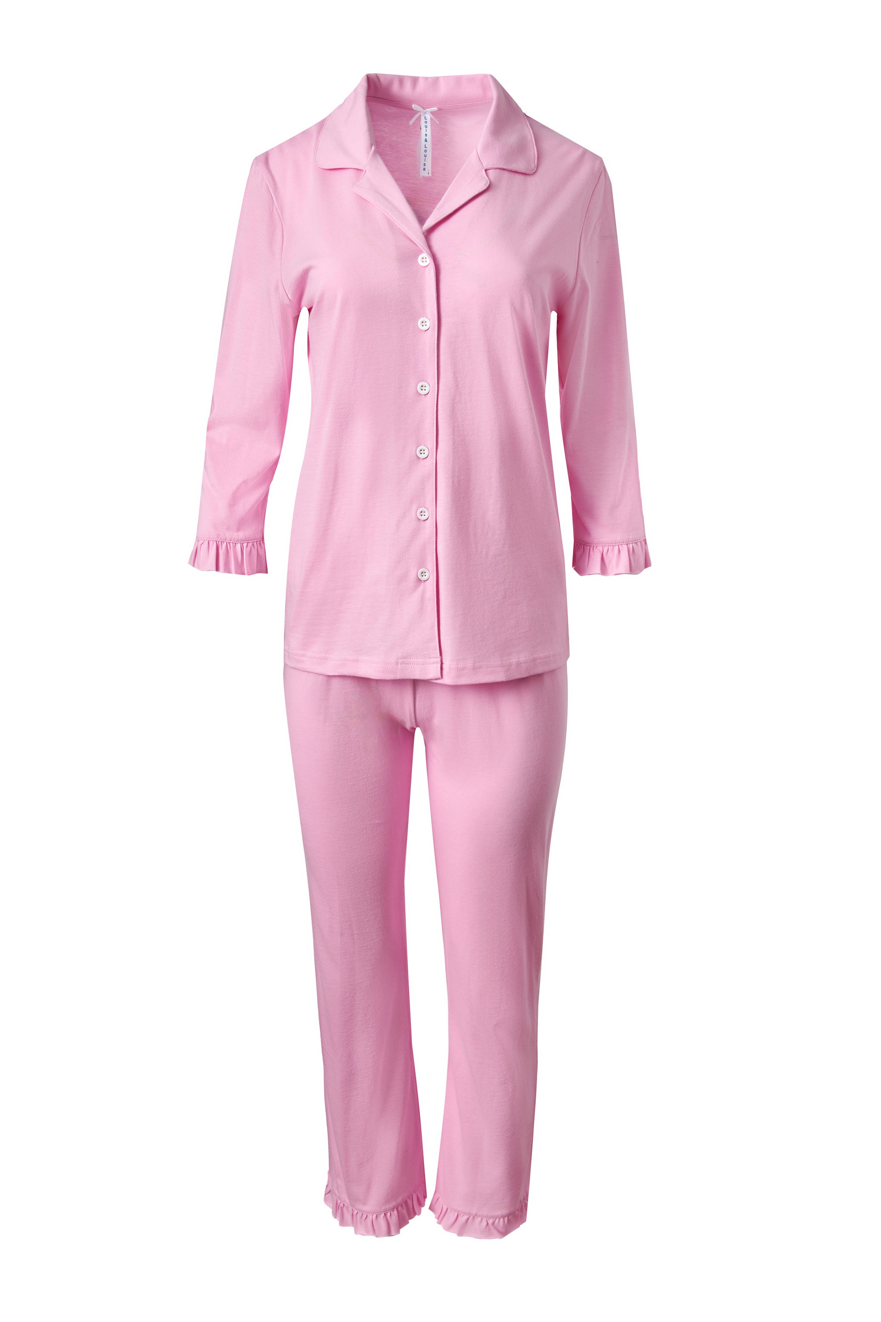 Louis & Louisa Schlafanzug Pyjama Knopfleiste rosa Serie "Süß und Bezaubern günstig online kaufen