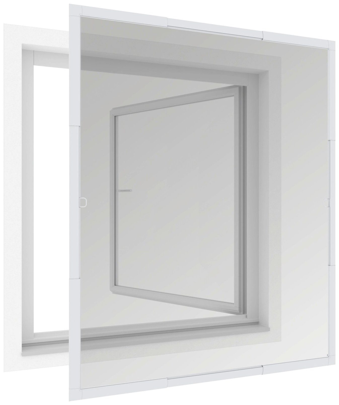 Windhager Insektenschutz-Fensterrahmen Flexi Fit, Fliegengitter teleskopierbar für Fenster, ohne bohren, (1-St), Insektenschutzgitter 130 x 150 cm, erhältlich in anthrazit oder weiß