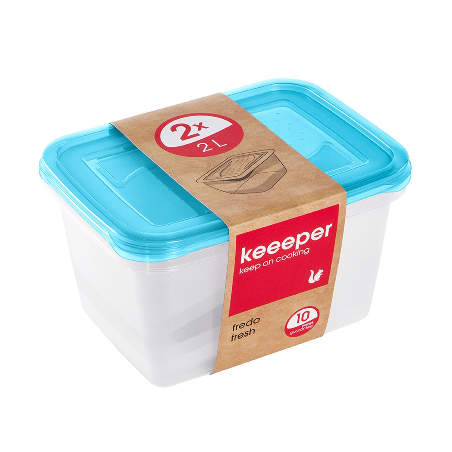 keeeper Fredo 2 2 Frischhaltedose 3067663200000, x L Fresh von Set Lebensmittelbehältern