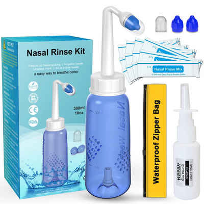 NUODWELL Sprühflasche Nasendusche Set, Nasenspülkanne zur Nasenreinigung und Nasenspülung