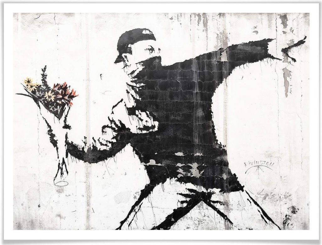 Wall-Art Poster Graffiti Bilder Der Blumenwerfer, Menschen (1 St), Poster,  Wandbild, Bild, Wandposter