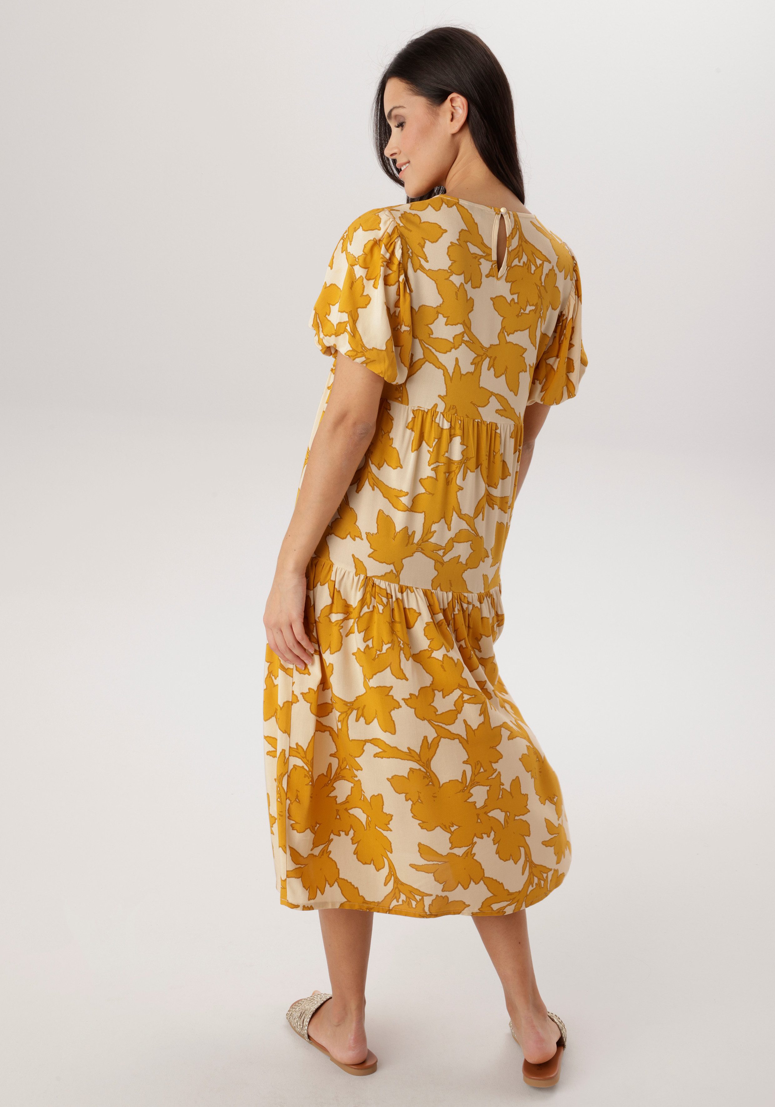Aniston SELECTED Sommerkleid mit fantasievollem Druck in Sommerfarben - NEU günstig online kaufen