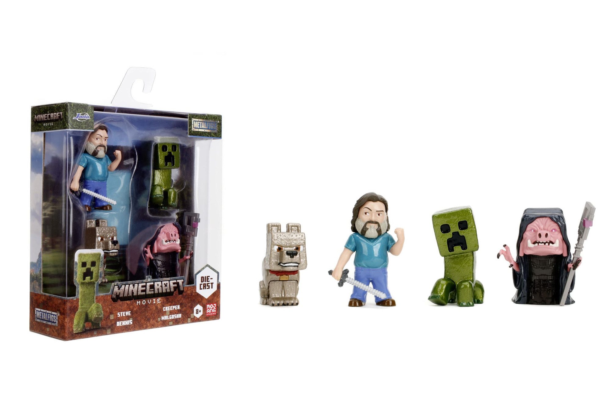 JADA Modellauto Minecraft Movie 4-Pack 2,5" Figuren Set
