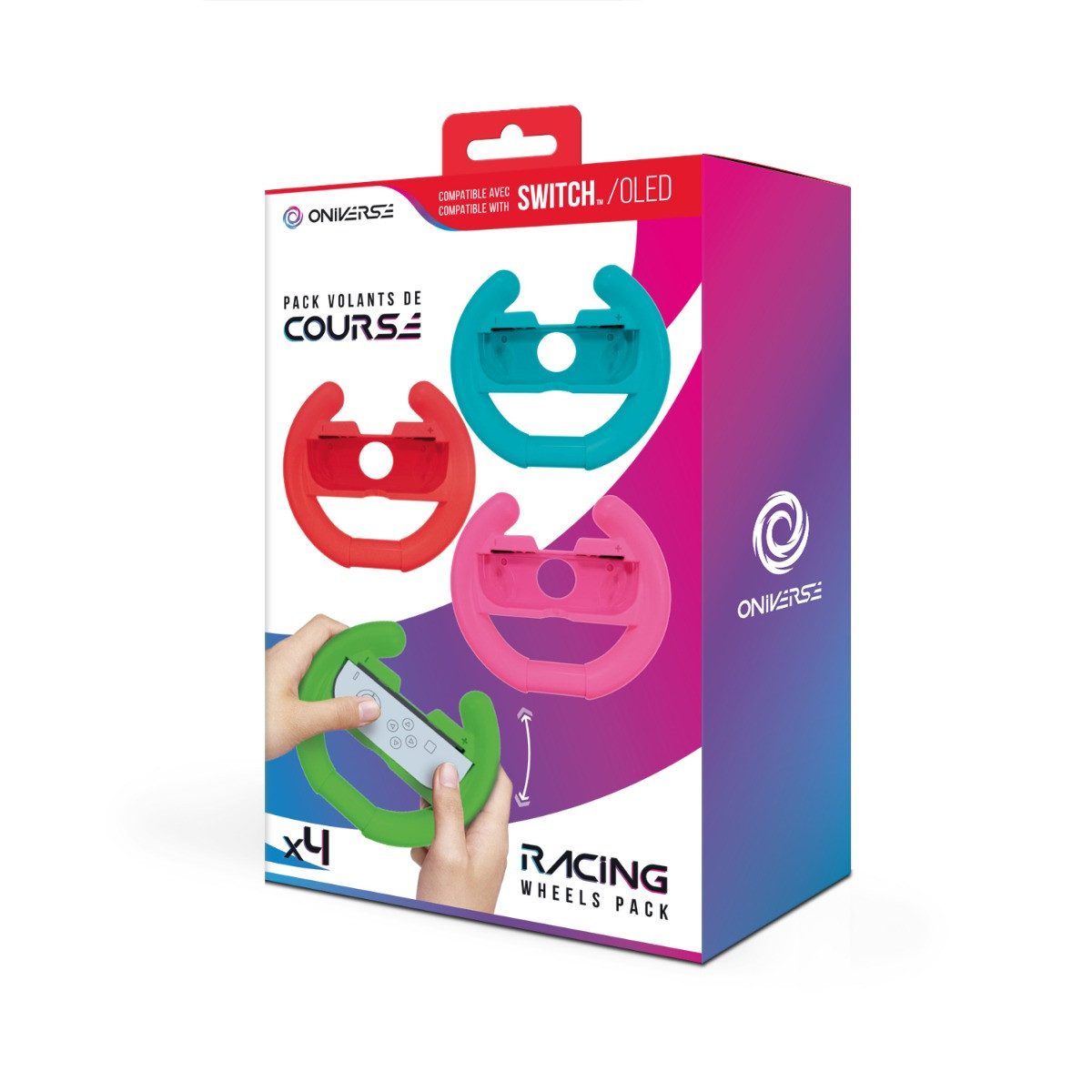 Oniverse Spielekonsolen-Zubehörset, für Switch-Controller, 4er-Pack