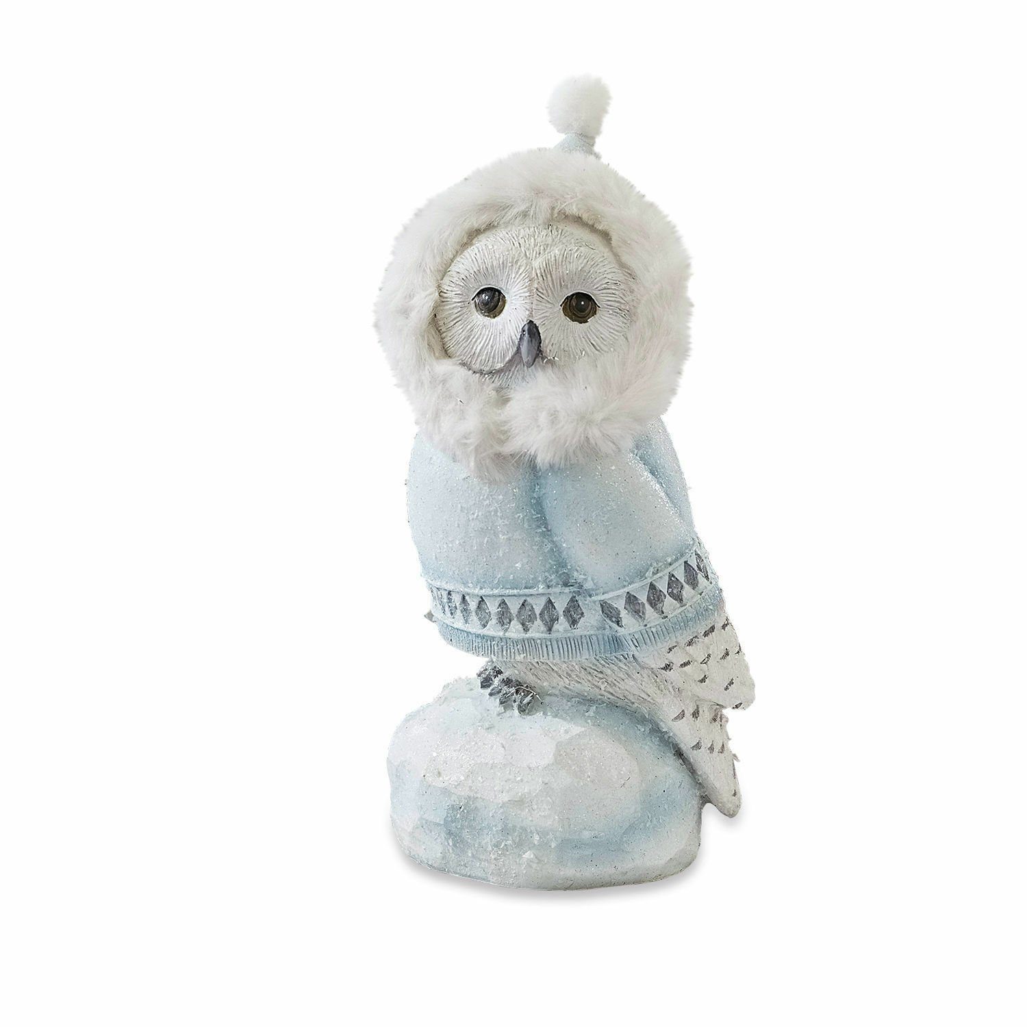 Mirabeau Weihnachtsfigur Deko-Eule Hedwig blau/weiß