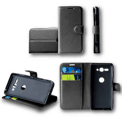 Wigento Handyhülle Für LG G8 ThinQ Tasche Wallet Premium Schwarz Schutz Hülle Case Cover Etuis Neu Zubehör