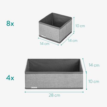 Navaris Aufbewahrungsbox Stoffboxen-Organizer - 12 Stück in verschiedenen Größen (10 St)
