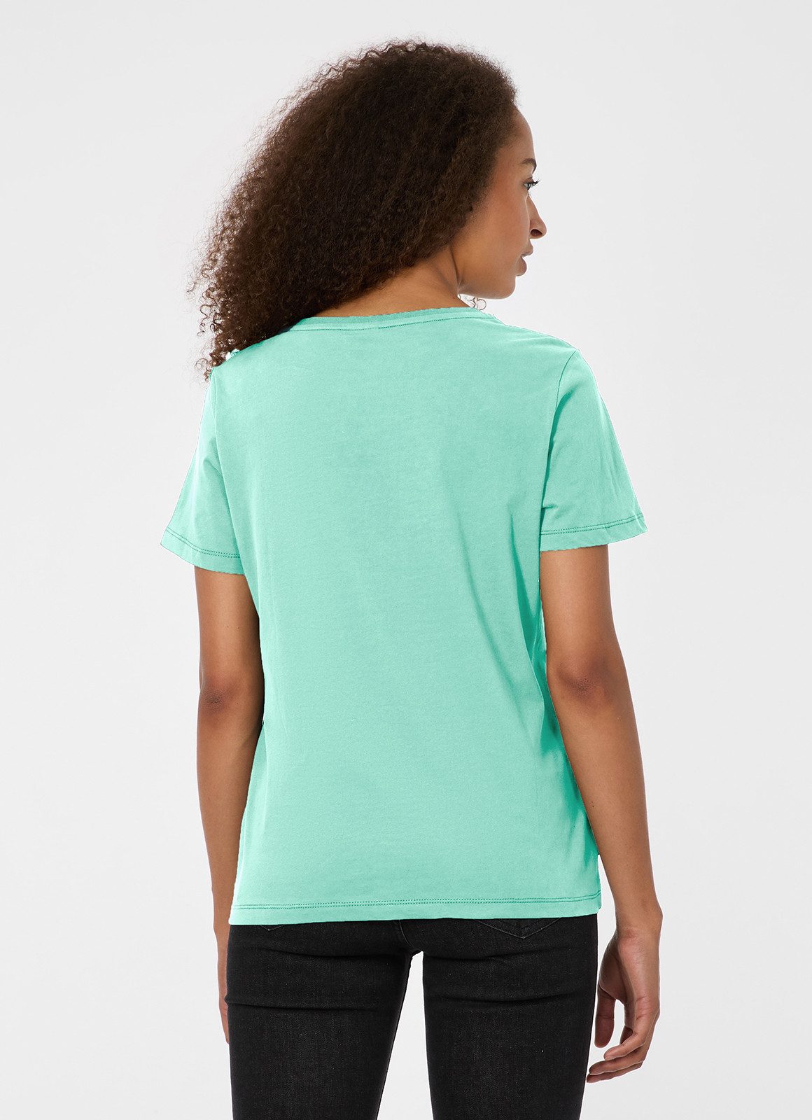 Ragwear Kurzarmshirt FLLORAH GOTS Bestseller aus Single Jersey mit softem Finish und Knöpfen