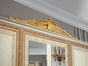 Interdesign24 Schlafzimmer-Set Giulia, (6-teilig, im klassischen Barock Stil), in Beige/Gold Hochglanz