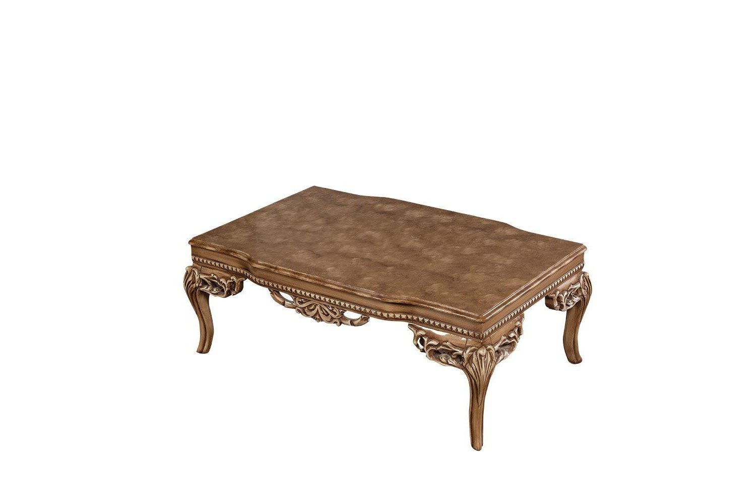 Xlmoebel Couchtisch Art Deco Tisch aus Holz mit geschnitzten Beinen in hellem Design, Made in Europa