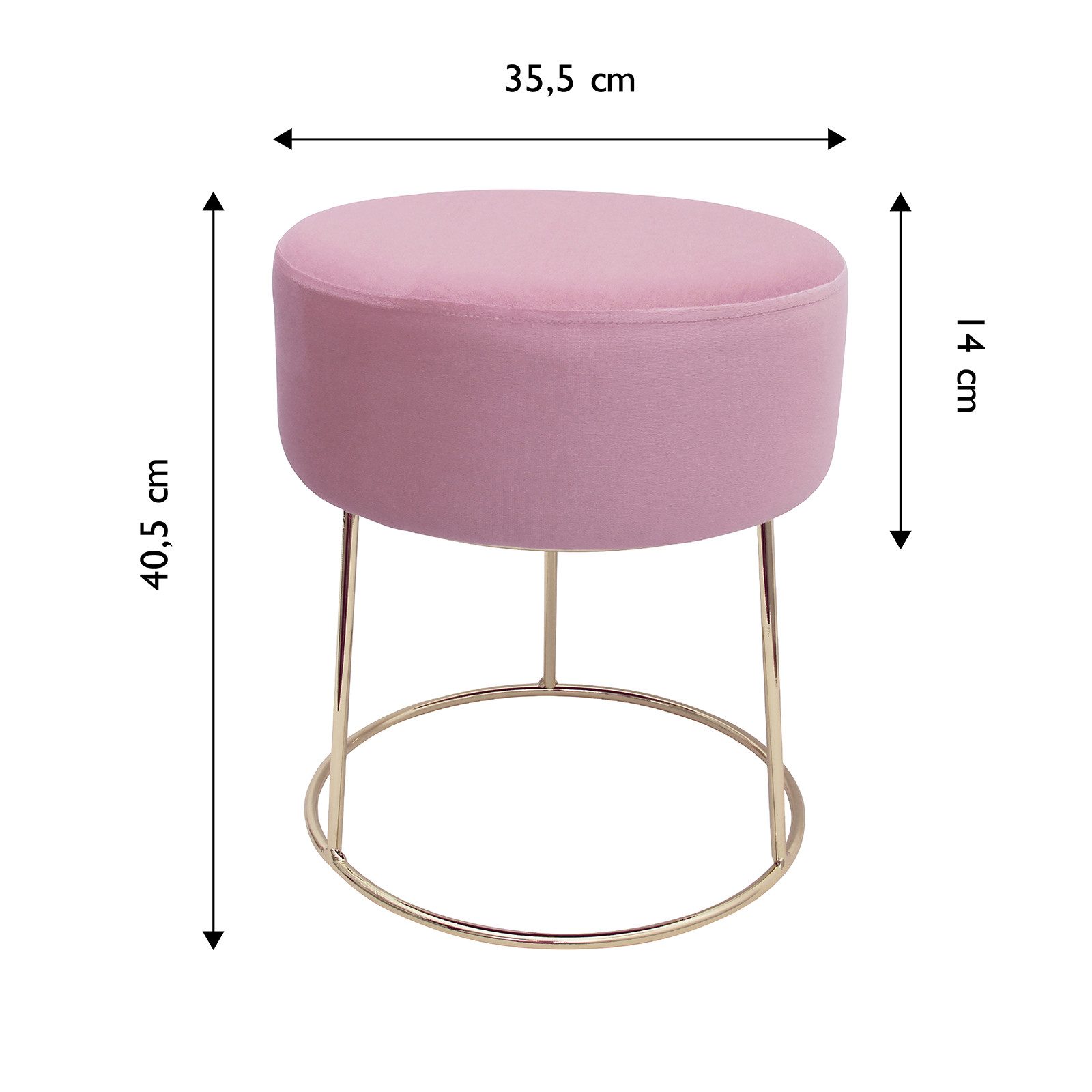 ECHTWERK Sitzwürfel Sitzhocker Marylin mit Samtbezug, Schminkhocker mit Met günstig online kaufen