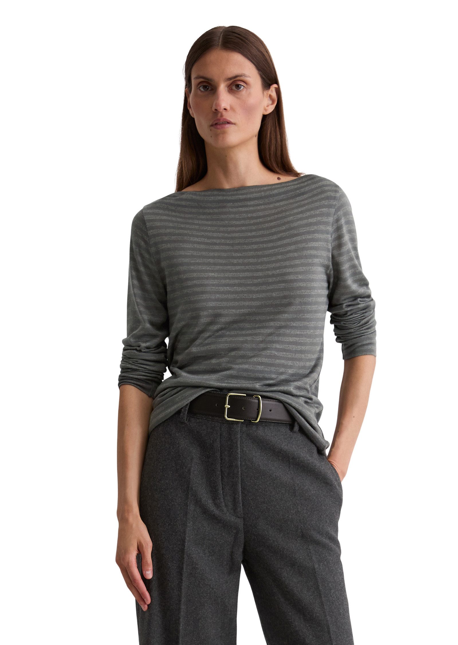 Marc O'Polo Langarmshirt aus Melange-Jersey günstig online kaufen