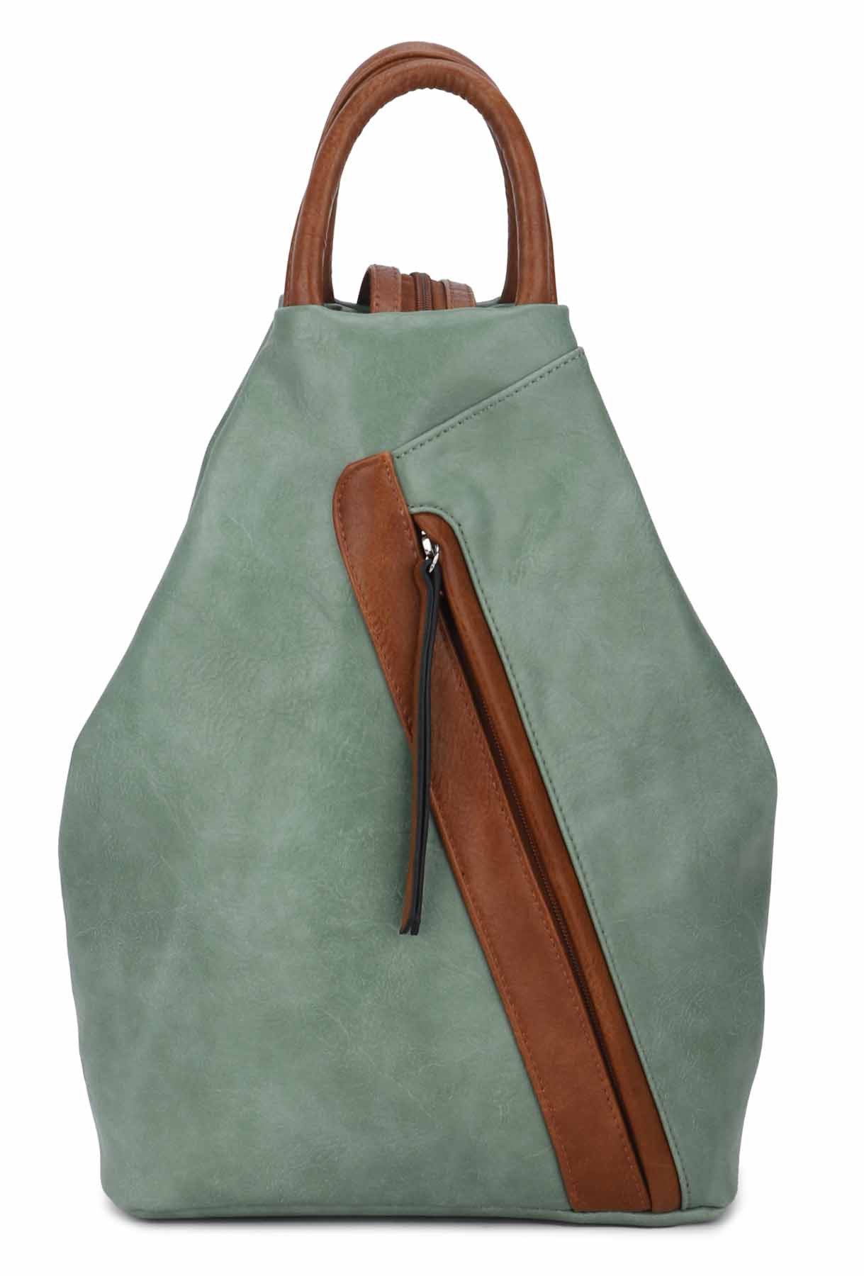 ITALYSHOP24 Rucksack Damen Cityrucksack Daypack Tasche Umhängetasche Tagesrucksack Backpack, Handtasche Freizeitrucksack Leder Optik Schule Travel Wandern Arbeit