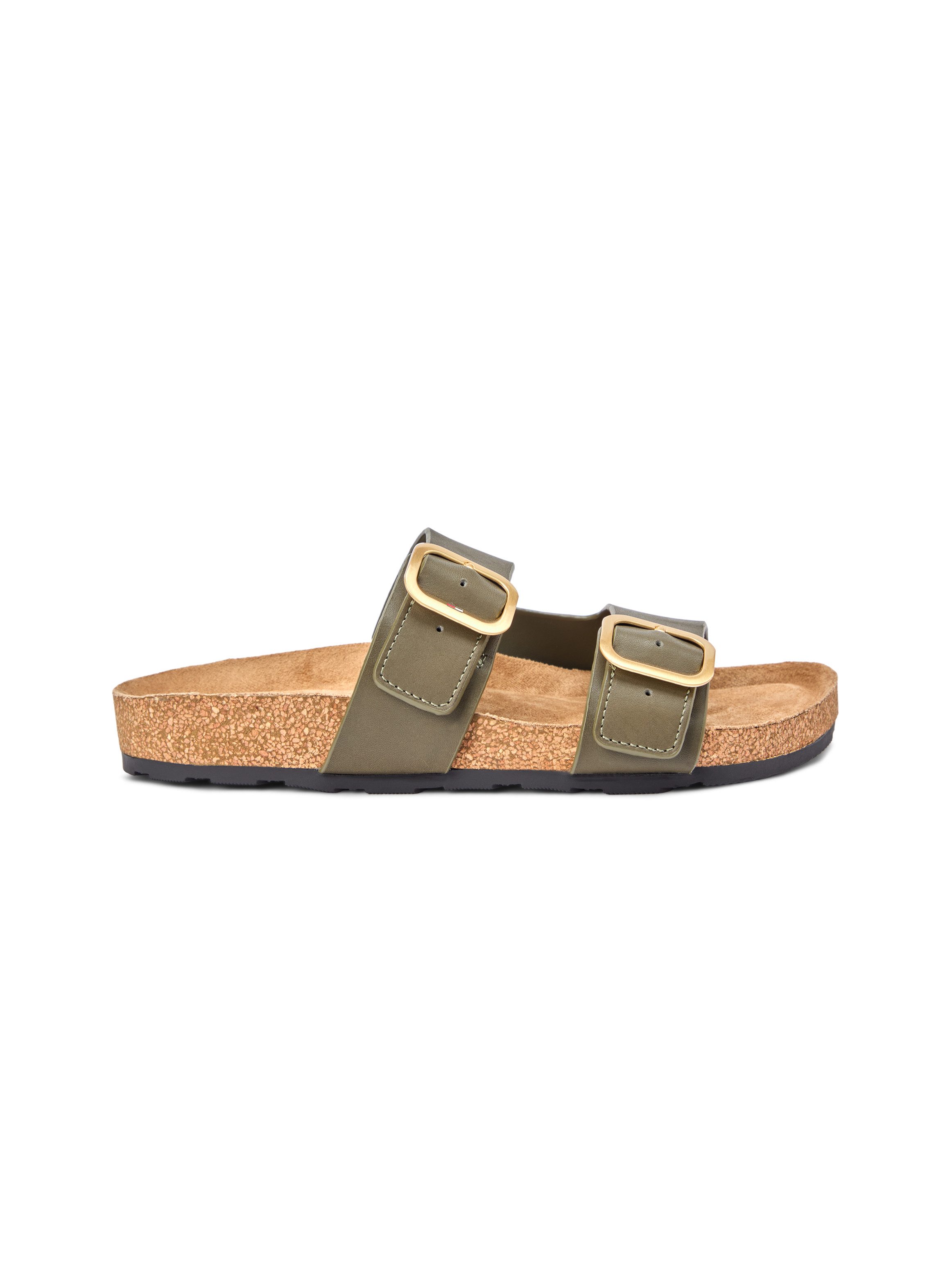 Tommy Hilfiger TH CLASSIC CORK SANDAL LEATHER Pantolette Sommerschuh, Schlupfschuh, Flat mit Logoemblem – Bild 4 von 5