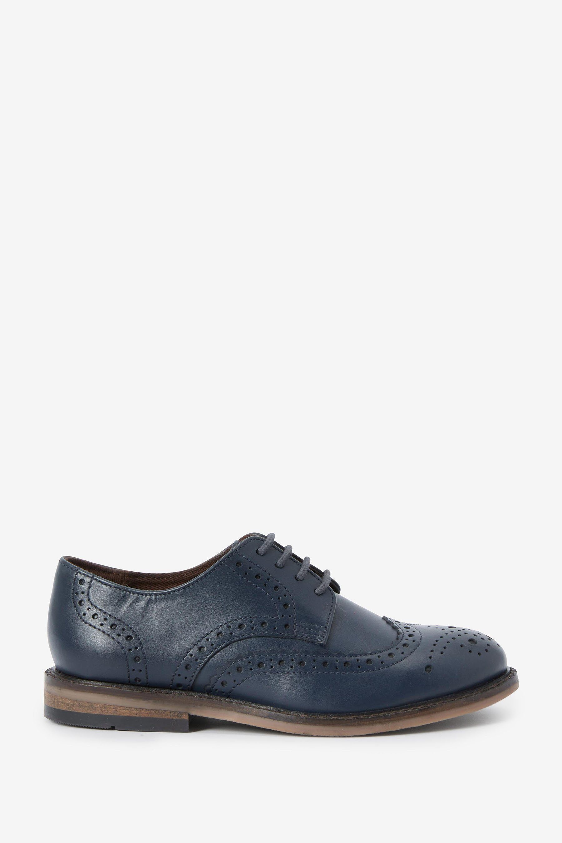 aus Next Schnürschuh Leder Navy (1-tlg) Brogue