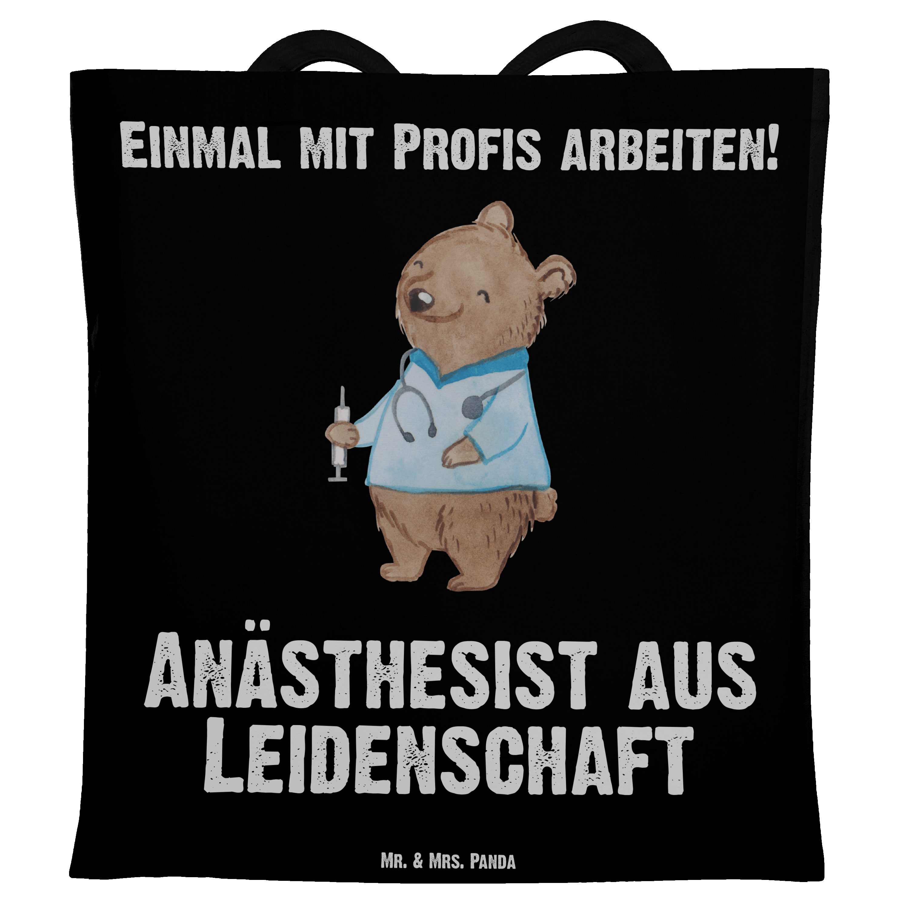 Leidenschaft Schenken, Anästhesist Panda - (1-tlg) Jutebeut & Schwarz Mrs. aus Geschenk, Mr. Tragetasche -