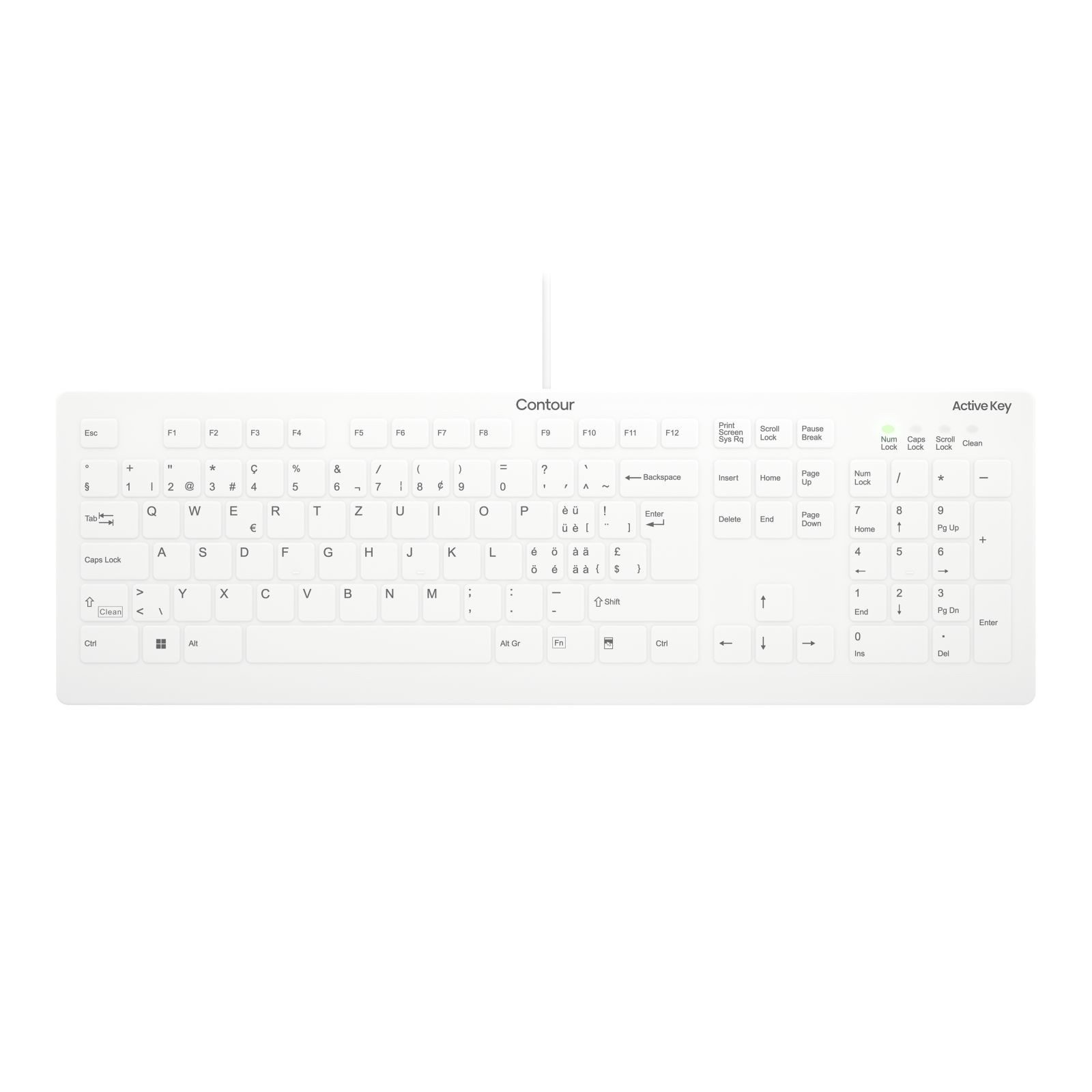 Active Key Tast Medical Kabel AK-C8112-U1-W/CH - wischdesinfizierbar -105 Tast... Tastatur