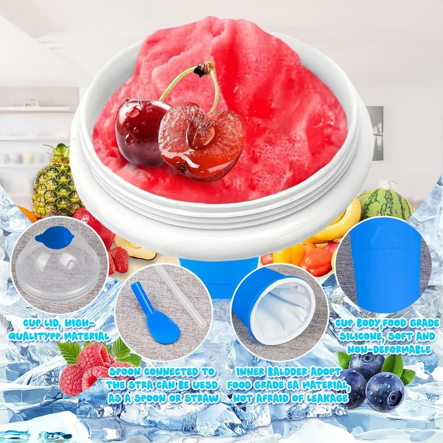 Bundviel Smoothie-Maker Slush Eis Becher Eis Maker Eisbecher Slushy Frozen Magic
