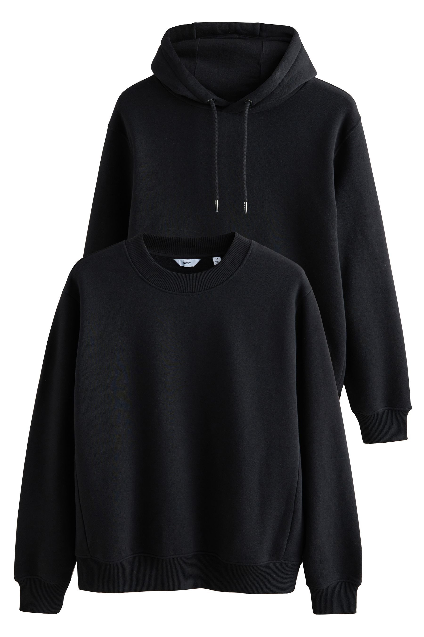 Kapuzenpullover Hoodie und Rundhalssweatshirt, 2er-Pack