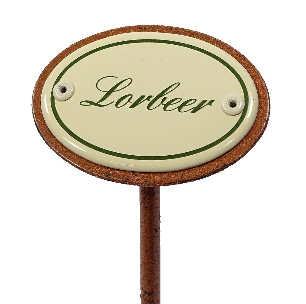 Gartenstecker Kräuterschild Kräuterstecker Linoows Lorbeer, Garten