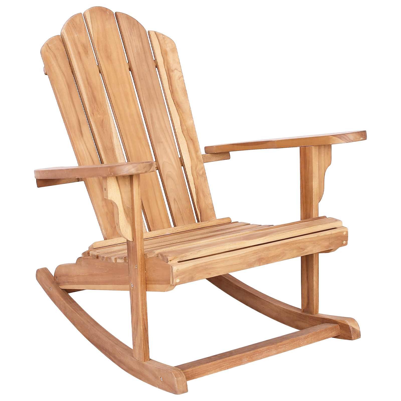 vidaXL Gartenstuhl Adirondack-Schaukelstuhl Natur Massives holz (1 St)
