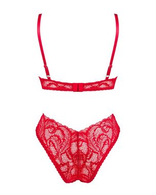 Obsessive Set: Bügel-BH Dessous-Set Atenica rot BH + Slip mit Spitze (Set)