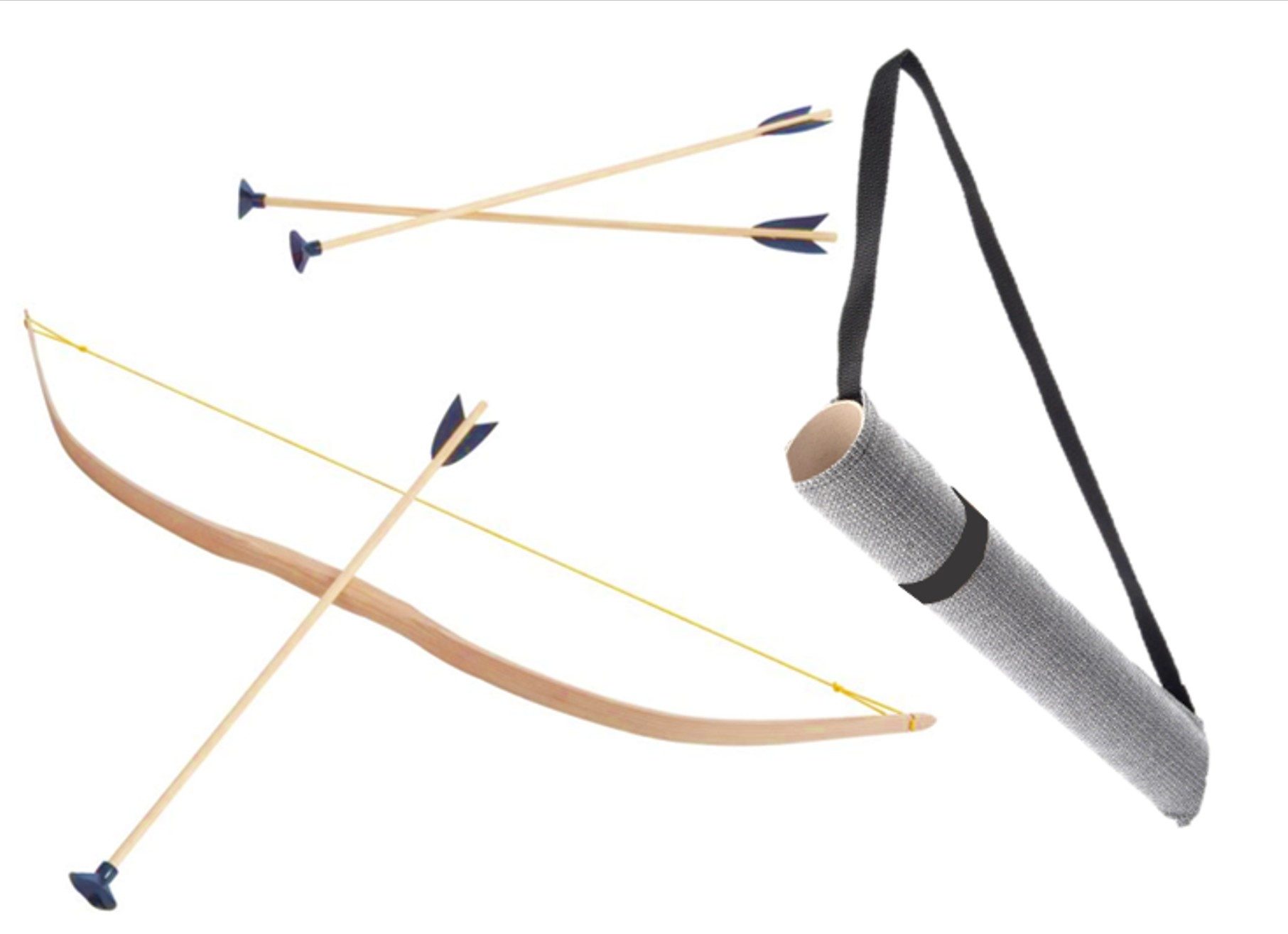 Jamso Design Kinderbogenset Kinderbogen-Set, Bogen 90 cm, 3 Saugnapfpfeile + Köcher