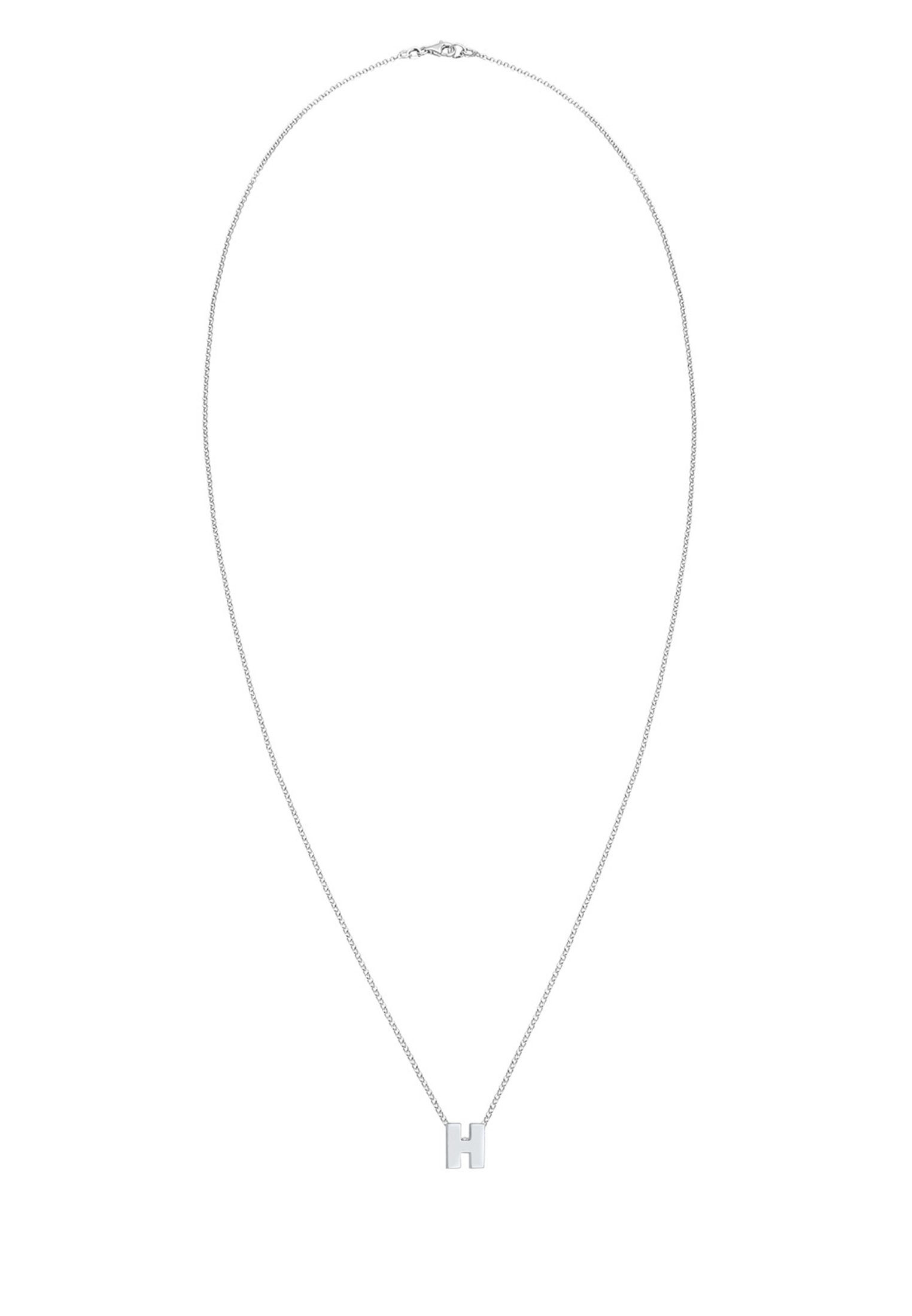 Minimal Buchstabe Silber Initialen Elli Trend Anhänger 925 mit H Kette